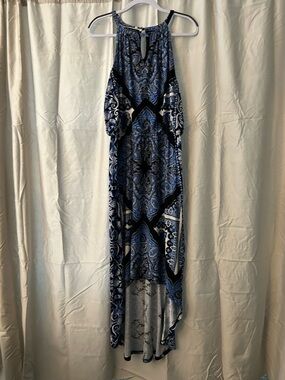 INC International Concepts Blue Paisley High-Low Dress
